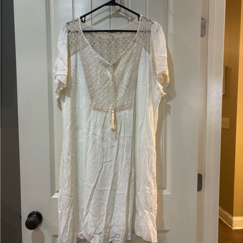 White Lace Detail Dress